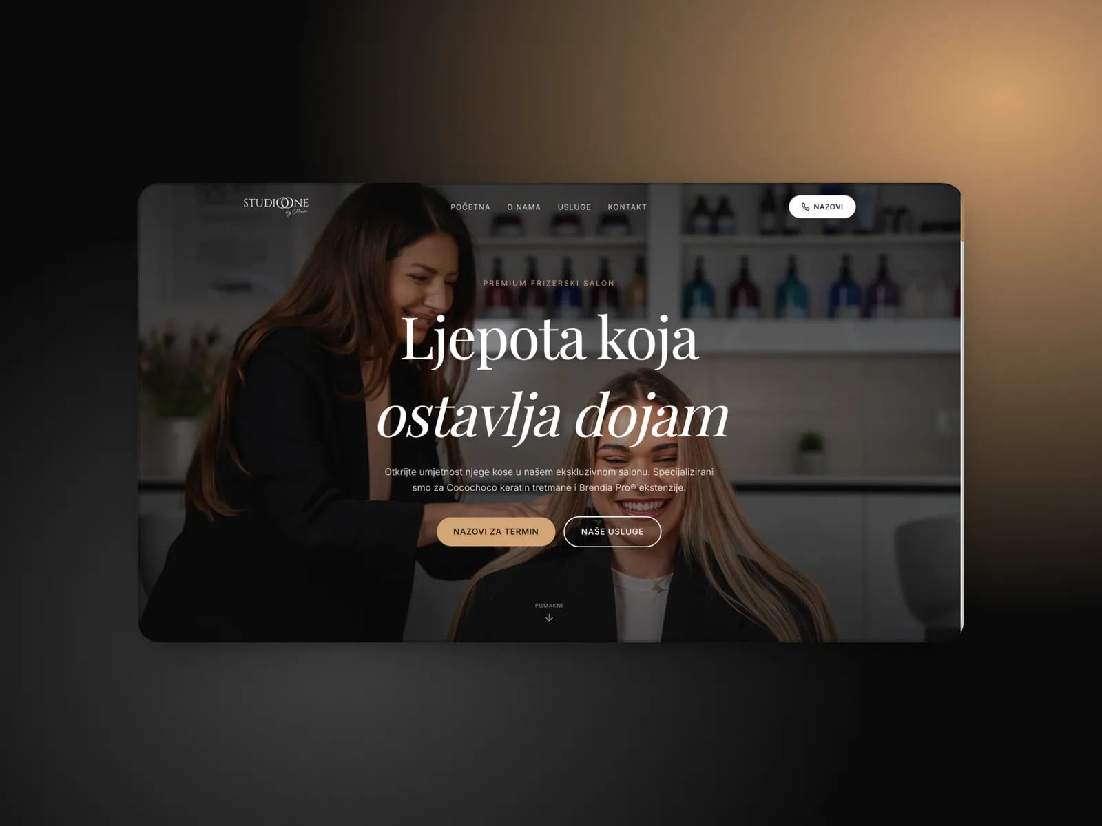 Studio One — Beauty & Wellness website by Webframe